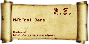 Mérai Bere névjegykártya